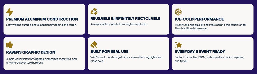 Top Cup Baltimore Ravens NFL Aluminum Cup