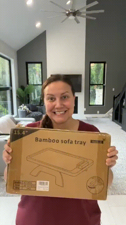 Adjustable bamboo Clip-On Arm Tray Table