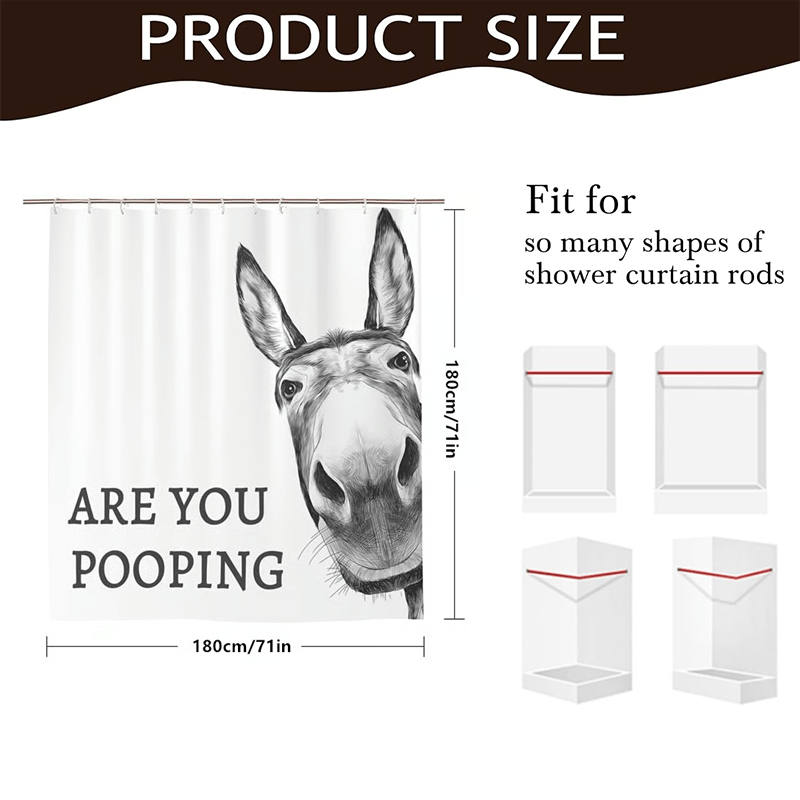 "Are You Pooping?" Donkey Shower Curtain